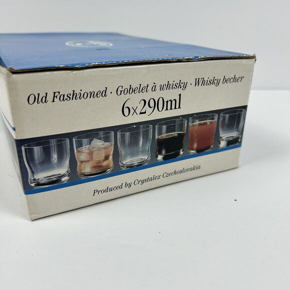 Vintage Czechoslovakia Bohemia Crystal Whiskey Spirits Six Glasses Old Fashioned - Picture 3 of 14